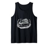 Vintage car Santa Christmas tree on the roof Tank Top