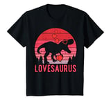 Youth Lovesaurus Dino Trex Toddler Baby Boys Valentines Day Kids T-Shirt