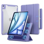 ESR Coque pour iPad Air 11 Pouces M2 (2024), Air 6/5/4(2022/2020, 10.9 Pouces), Couverture Magnétique Amovible, Mode Portrait/Paysage, Support Pencil Pro/USB-C, Série Rebound 360, Violet