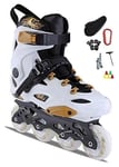 GYY Skates en Ligne Ajustable Taille Ajustable Taille Ajustable Skates Chaussures pour Enfants garçon Fille PU Clignotant 4 Roues Rouleaux Patins Enfants Roller skatinkers Sneakers Bottes