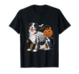 Bernese Mountain Dog Skeleton Jack O Lantern Funny Halloween T-Shirt