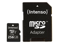 Intenso Premium - Flash-minneskort (microSDXC till SD-adapter inkluderad) - 256 GB - UHS-I / Class10 - mikroSDXC UHS-I