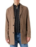 JACK&JONES Men's JJTOMMY Insert Wool Coat Jacket, Crockery/Detail:Check, L