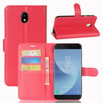 Galaxy J5 Pro/J5 2017      Pu Wallet Case    [Red]