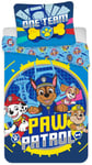 Paw Patrol sängkläder - Junior 100x140 cm - One team - 2 i 1 design - 100% bomullssängset