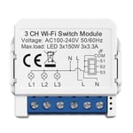 Tuya Smart WiFi Interrupteur D'éClairage 3 Voies ContrôLe Mini Disjoncteur ContrôLé par Yandex Alexa Home