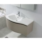 Ensemble pour la salle de bain lena 1000 taupe mat - miroir en optionAvec armoire de toilette, Avec bonde Pop Up - Bernstein