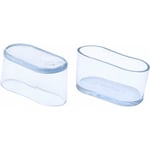 Fei Yu - Lot de 52 Embouts de Pieds de Chaise Ovales Transparents en pvc Souple pour Pieds de Chaise et de Table 16 x34 mm (1,6x 3,4 cm), Ensoleillé