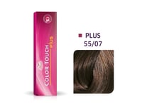 Wella Professionals, Color Touch Plus, Ammonia-Free, Semi-Permanent Hair Dye, 55/07 Light Chestnut Intense Natural Brown, 60 Ml