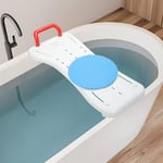 Siège de bain,Siège de baignoire, Chaise Ajustable Réglable Blanc -Rouge jusqu'à 150Kg 75cm Avec plateau tournant