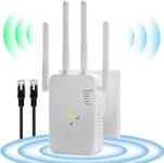 Répéteur WiFi Puissant, 1200Mbps Amplificateur Dual Bande 5GHz/2,4GHz Range Extender avec Port WAN/LAN, WiFi Booster avec Modes Repeteur/AP/Routeur, Compatible Toutes Les Routeur