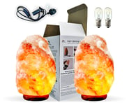 4-6kg Natural Himalayan Crystal Rock Salt Lamp On Wooden Base(Plug-In & 2xBulb)