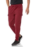 Amazon Essentials Men's Cargo Fleece Joggers, Dark Red, M