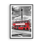 Affiche Poster 61x91cm Tableaux Image Trafalgar square taxi londres Wall Art