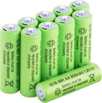 Ni-Mh Piles Rechargeables Aa, 10Pcs 800Mah 1,2V Haute Capacité Pré-Chargées Nimh Piles, Pour Frontale Led, Télécommande, Guirlandes Lumineuses