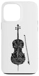 Coque pour iPhone 13 Pro Max Cello et Archet (Noir Ancien) Violoncello