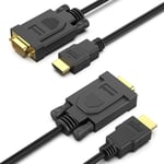 Lot De 2 Câbles Hdmi Vers Vga De 3 M (Mâle Vers Mâle) Compatibles Avec Ordinateur, Ordinateur De Bureau, Ordinateur Portable, Pc, Moniteur, Projecteur, Hdtv, Raspberry Pi, Roku, Xb[CAB131440]