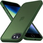 Anqrp Zero Série Coque pour iPhone SE 2022/2020 5G 4,7 Pouces, Étui Antichoc en Silicone Translucide et Minimaliste, Housse de Protection Qualité Militaire pour iPhone 8/7,Vert foncé