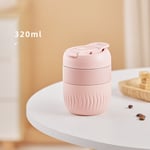 (Vaaleanpunainen 320ml)Naisten söpö vesipullo tyhjiöpullo juomalasi kahvikuppi teemuki ruostumatonta terästä Thermos Kawaii pullo -