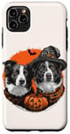 iPhone 11 Pro Max Halloween Border Collie Dogs Cute Witch Dog Pumpkin Bat Case