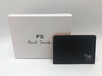 PS Paul Smith Zebra Stripe Black Orange Credit Card holder leather wallet