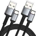 ULIFTUS USB C Cable [1M+2M, 2Pack], Braided USB C Charger Cable Nylon Type C Cable Fast Charging Lead USB A to USB C Cable for Samsung Galaxy S22 S21 S20 S10 S9 S8 Plus Note 10 9, iPhone 15Pro Max 15