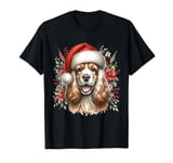 Christmas English Cocker Spaniel Dog Watercolor Artwork T-Shirt