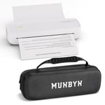 MUNBYN ITP04 Imprimante Thermique A4 Kit, Bluetooth Imprimante Portable sans Fil pour Le Voyage, Compatible avec Les Téléphones et Ordinateurs Portables Android et iOS, Petite Imprimante, Blanc