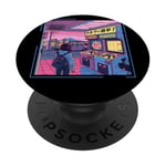 Support d'arcade rétro japonais Fuji style de jeu Cyberpunk PopSockets PopGrip Interchangeable