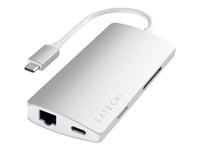 Satechi Aluminum Multi-Port Adapter V2 - Dokkingstasjon - Usb-C / Thunderbolt 3 - 1Gbe