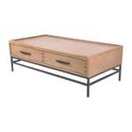 Rembrandt Coffee Table W/ 4 Drawers - Oak/Metal BR3030