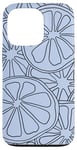 Coque pour iPhone 13 Pro Silhouette bleu clair motif agrumes