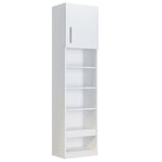 Colonne bibliothèque tablette chevet 1 porte blanc mat profondeur : 35 cm