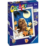 Ravensburger - CreArt Série E : chouette au clair de lune, kit de peinture par numéros, contient une planche pré-imprimée, un pinceau, des couleurs et des accessoires, un jeu créatif pour les garçons