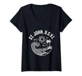 Womens St. John U.S.V.I. US Virgin Island Souvenir Vacation Reminde V-Neck T-Shirt