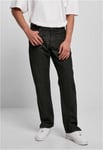 Urban Classics Straight Slit Jeans (30,black raw)