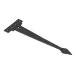 Pair of 15" Smooth Malleable Black Iron Door Tee Hinges / T Hinges - Diamond End