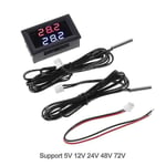 DC 5V-80V Dubbel Display Termometer med 2 NTC Vattentäta Temperatursensorer 12V 24V 72V Bil Motorcykel