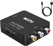 Adaptateur Rca Vers Hdmi, Convertisseur Av Vers Hdmi Mini Av À Hdmi Vidéo Signal Prise En Charge 1080P Avec Câble De Chargement Usb Pour Pc Portable Xbox Ps2 Ps3 Etc.