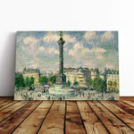 Big Box Art Canvas Print Wall Art Gustave Loiseau The Place of The Bastille | Mounted & Stretched Box Frame Picture | Home Decor for Kitchen, Living Room, Bedroom, Hallway, Multi-Colour, 30x20 Inch