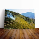 Big Box Art Canvas Print Wall Art Landscape China Rice Terraces | Mounted and Stretched Box Frame Picture | Home Decor for Kitchen, Living, Dining Room, Bedroom, Hallway, Multi-Colour, 24x16 Inch