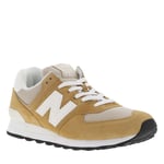 Baskets basses New Balance 574 en cuir suède beige et à lacets