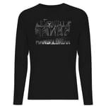 Star Wars The Mandalorian Helmets Line Art Men's Long Sleeve T-Shirt - Black - S