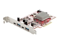 Startech.Com 4-Ports Usb Pcie-Kort - 10 Gbps Usb Pci Express-Expansionskort Med 2 Styrenheter - 2X Usb-C Och 2X Usb-A-Portar (Usb 3.2/3.1 Gen 2) - Usb/Usb-C Pci-E-Kort - Helprofil - Usb-Adapter - Pcie 3.0 X4 - Usb-C 3.2 Gen 2 X 2 + Usb-C 3.2 Gen 2 X