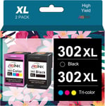 302XL Cartouches d'imprimante XL Multipack de Remplacement pour HP 302 Cartouches d'imprimante Noir et Couleur pour HP Envy 4525 4520 4522 4523 4524 Officejet 3830 3831 3833 Deskjet 3630 3636 3