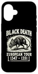 Coque pour iPhone 16 Black Death European Tour Plague Rat Histoire médiévale