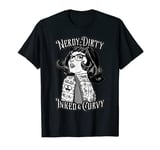 Nerdy Dirty Inked & Curvy Book Lover Tattoo Pop Art Girl T-Shirt