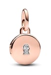 Pandora Moments Openable & Engravable Love Locket Dangle Charm 14k Rose gold-plated berlock 783066C01