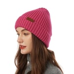 ineepor Bonnet Hiver Homme Femme Laine Mérinos Beanie Hat Tricoté Chapeau Unisexe Doublé Polaire Court Chaud Doux Confortable