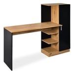 Bureau Avec Armoire "Zendaya" 152cm Naturel & Noir